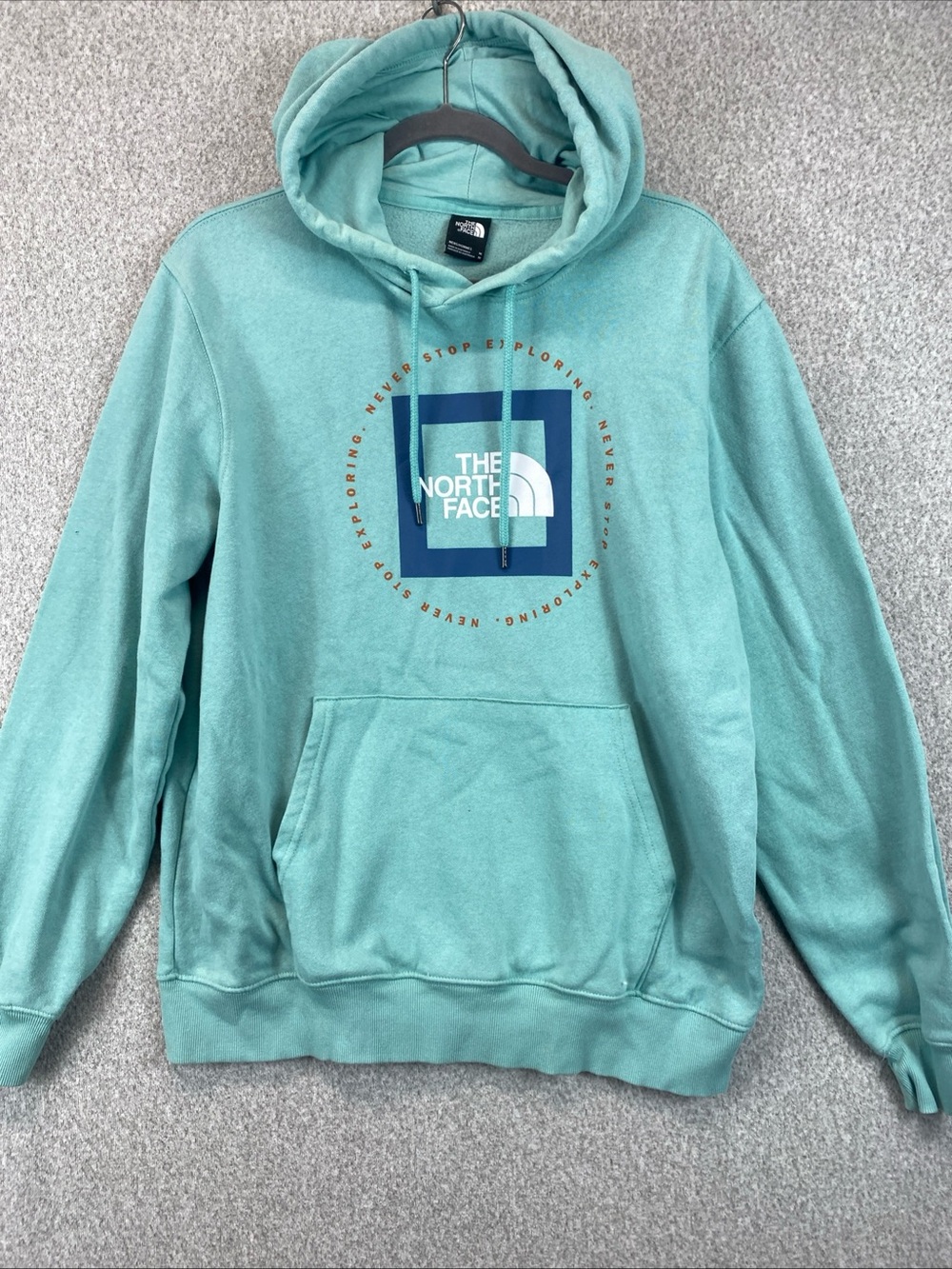 The North Face Hoodie Men Med Sweatshirt Green Fleece Lined Graphic Gorpcore